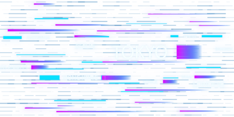 Abstract digital glitch effect with dynamic lines and color distortions on a white background, concept of technology. 3D Rendering