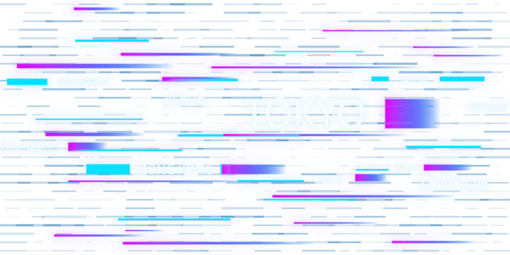 Abstract digital glitch effect with dynamic lines and color distortions on a white background, concept of technology. 3D Rendering