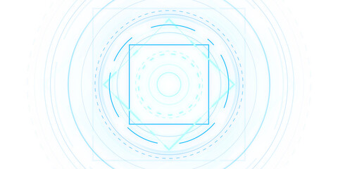 Abstract blue geometric shapes on a white background, depicting a futuristic concept. 3D Rendering