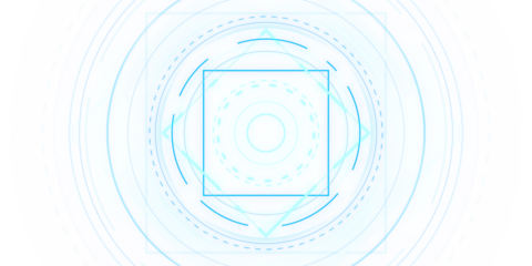 Abstract blue geometric shapes on a white background, depicting a futuristic concept. 3D Rendering