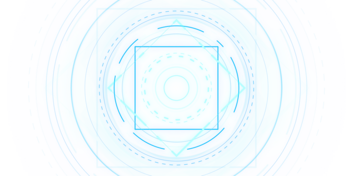 Abstract blue geometric shapes on a white background, depicting a futuristic concept. 3D Rendering - Powered by Adobe