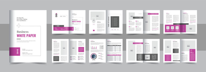 Corporate business white paper template, white paper design or Company white Paper brochure design layout