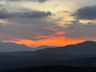 sunset in the mountains