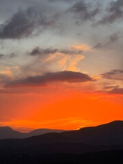 sunset in the mountains