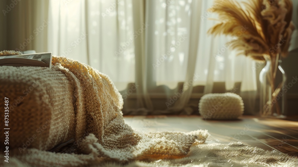Poster soft fuzzy textures adding a tactile element to the scene ai generated illustration