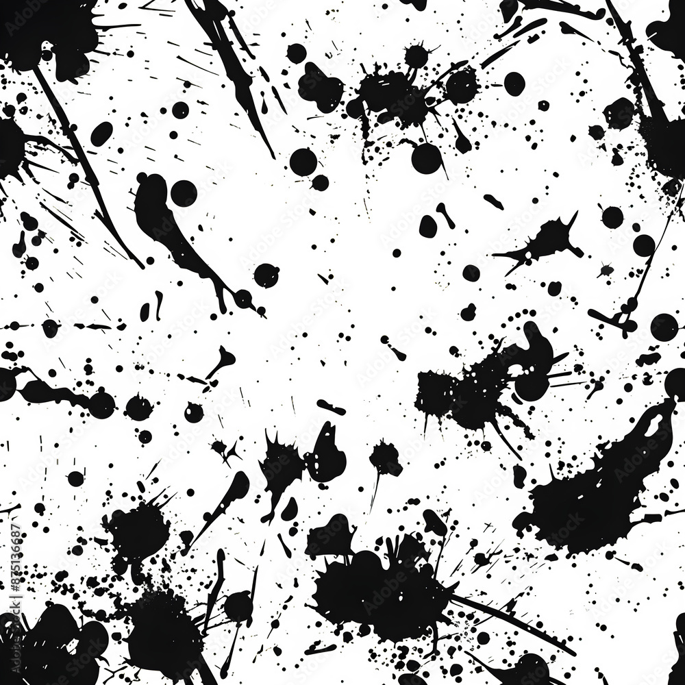 Poster Abstract ink splatter on transparent background