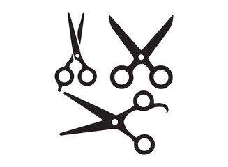 Scissor icon silhouette vector illustration.