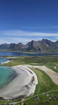Viewpoint on top of Roren, Lofoten, Norway, summer 