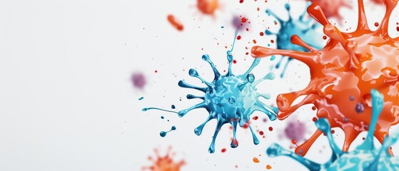 A dynamic watercolor scene of norovirus