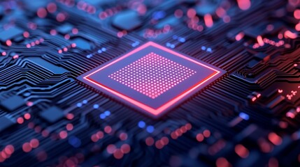 Futuristic computing illustration with qubits and advanced algorithms, showcasing cutting-edge computational technology. Illustration, Image, , Minimalism,