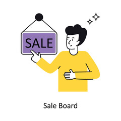 Sale Board vector Flat Design illustration. Symbol on White background EPS 10 