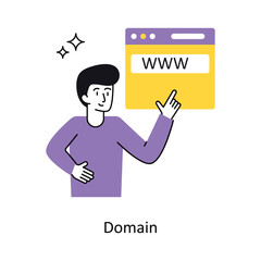 Domain vector Flat Design illustration. Symbol on White background EPS 10 