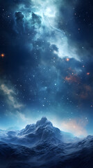 Naklejka premium Digital space with Milky Way and nebula abstract graphic poster background