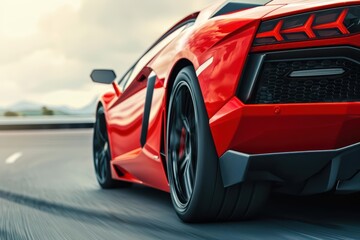 A luxury sports car with aerodynamic design, powerful engine, and highperformance features, delivering an exhilarating driving experience with copy space