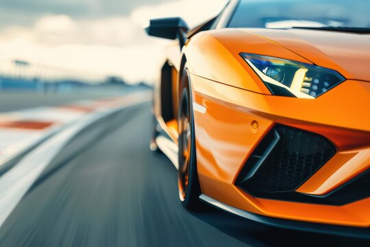 A luxury sports car with aerodynamic design, powerful engine, and highperformance features, delivering an exhilarating driving experience with copy space