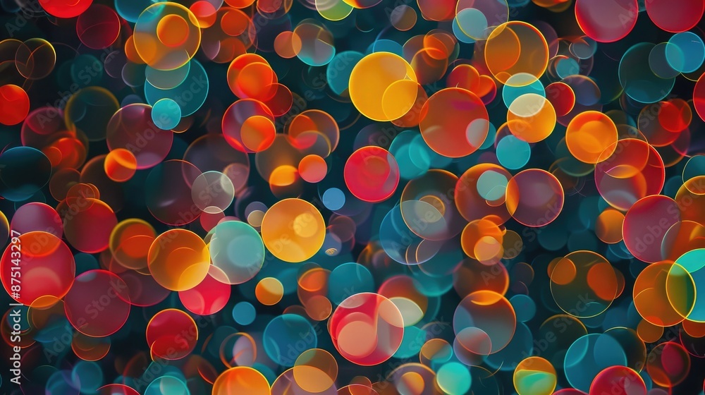 Poster abstract pattern of colorful circles