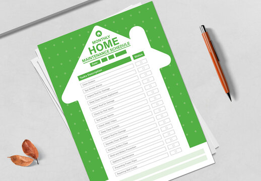 Home Maintenance Schedule Template