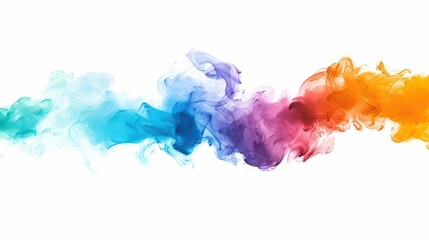 A vivid watercolor of bankruptcy, with colorful assets turning into wisps of smoke and dispersing into the air, isolate on white background with copy space