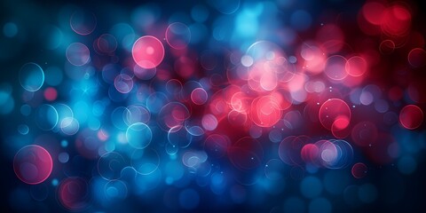 Abstract Bokeh Background with Red and Blue Light Circles in Casino Theme