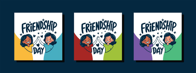 Creative Social Media Post Templates: Modern Infographic and Instagram Designs for Celebrations, Friendship Day, Children Events, and More | Happy, Friendly, and Illustrated Digital Banners and Covers