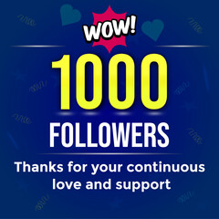 Elegant number to thank 1000 followers, the latest premium Premium vector for poster, banner, celebration greeting.
