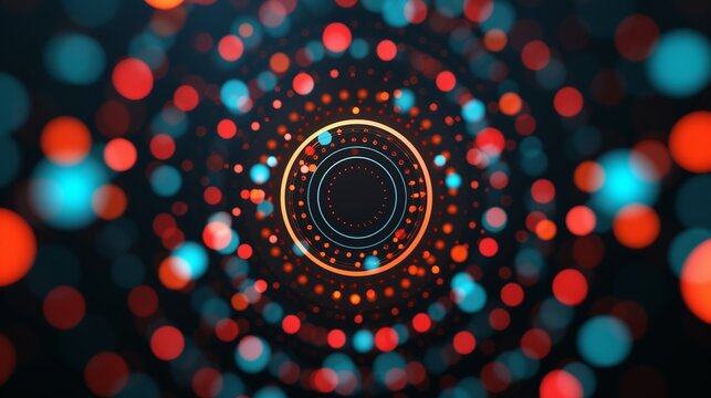 Sophisticated chromodynamics concept with quarks and strong interactions, illustrating particle physics principles. Illustration, Image, , Minimalism,