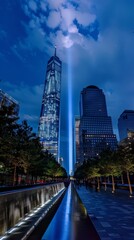 Naklejka premium Honoring Patriot Day with Belief, Faith, Hope, Hard Work, Flags, Culture, and Labor Day in a High-Resolution AI-Generated Wallpape