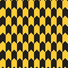 seamless repeating geometric pattern in black and yellow