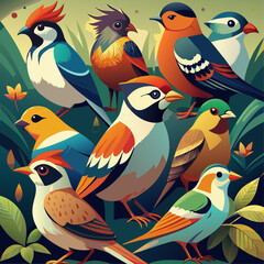 sparrow cartoon birds collection 