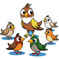 sparrow cartoon birds collection 
