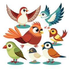 sparrow cartoon birds collection 