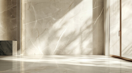 Obraz premium Texture of a beige marble wall in a minimalist interior