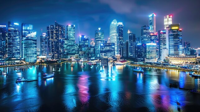 Stunning Cityscape Under the Night Sky