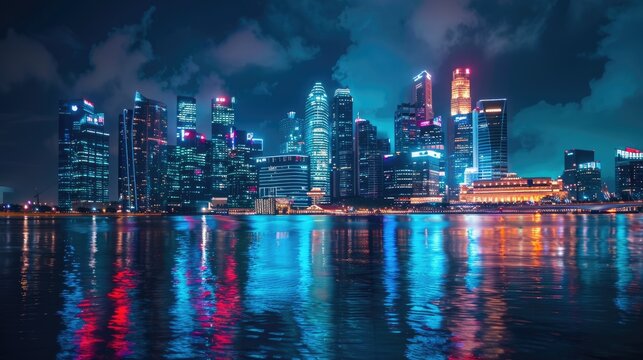 Stunning Cityscape Under the Night Sky