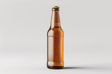 Beer bottle mockup, white background