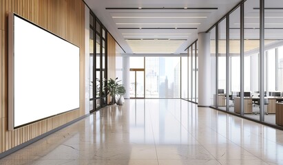 Modern Office Interior with White Frame