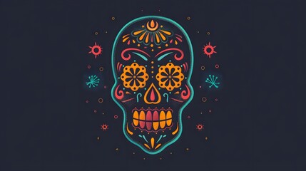 day of the dead skull vector concept background