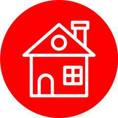 home Vector Line White Circle Red