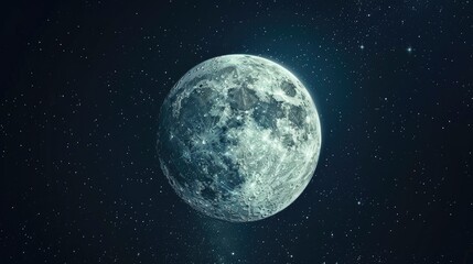 Obraz premium The Moon shining brightly at night