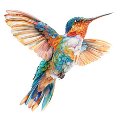 Obraz premium Hummingbird illustration, colorful, vector