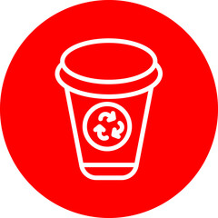 Plantbased packaging Vector Line White Circle Red