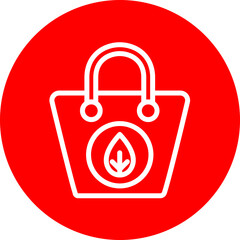 Packaging environmental impact Vector Line White Circle Red