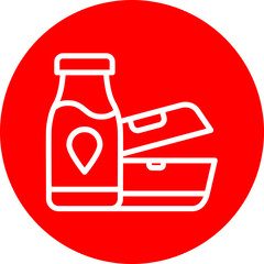 Packaging pollution Vector Line White Circle Red