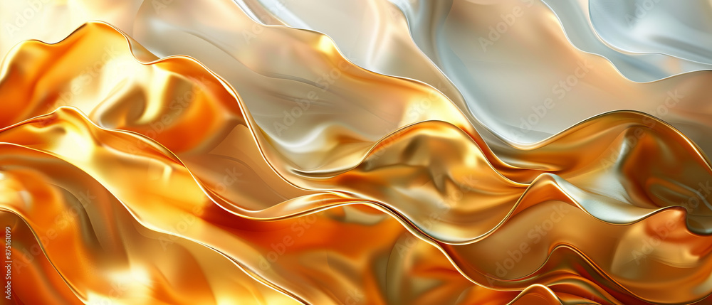 Poster mesmerizing 3d golden texture in abstract background