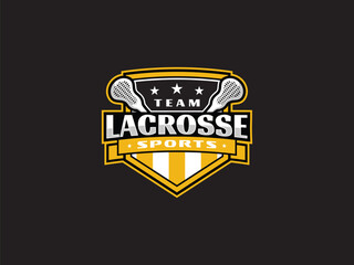 Lacrosse American Sports Badge Logo Template Vector