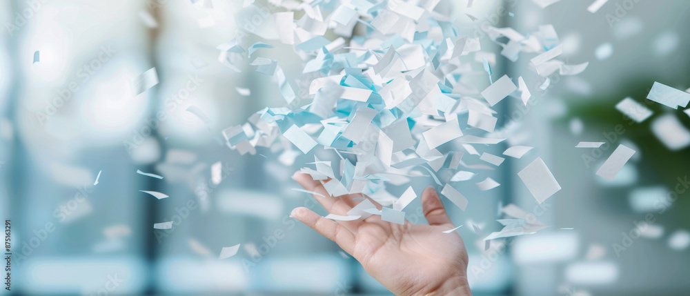Poster ai-driven technology transforming paper documents into digital files.