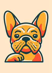 French Bulldog pop art Vector illustration