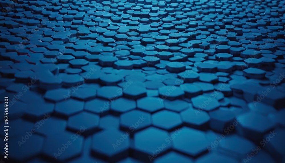 Poster blue hexagonal background with a lot of hexagons