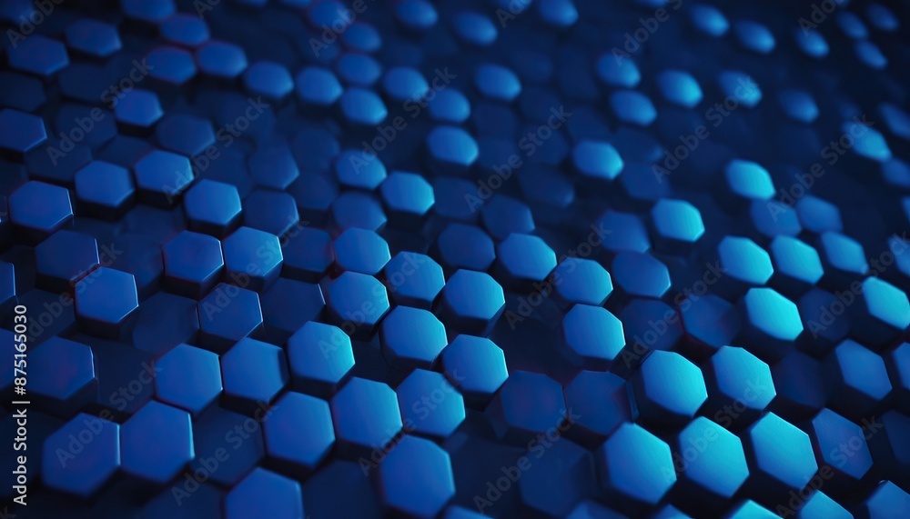 Poster blue hexagonal background with a lot of hexagons