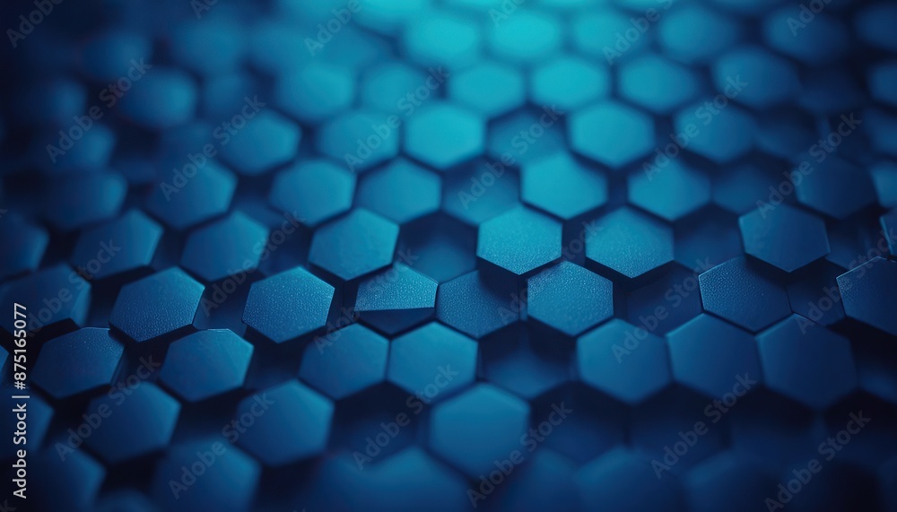 Poster blue hexagonal background with a lot of hexagons